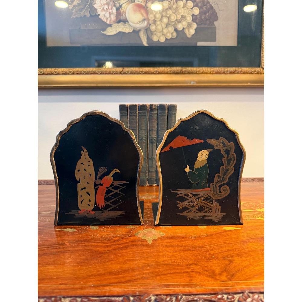 Vintage Chinoiserie Bookends‎ Pair